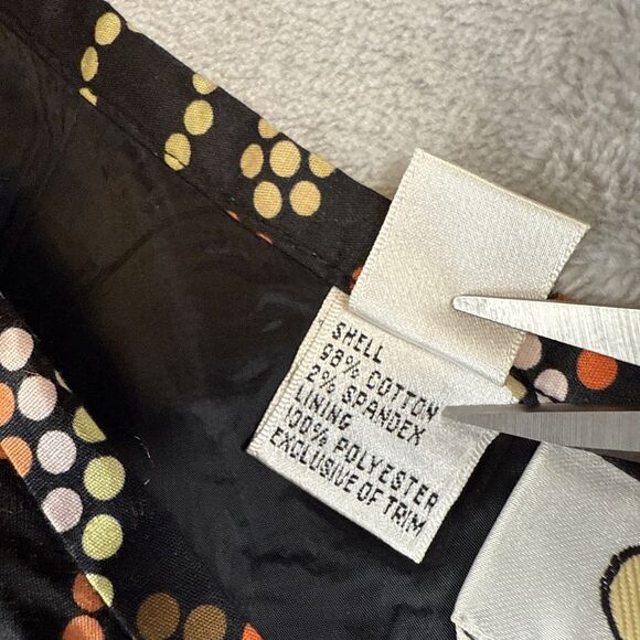 Talbots Women's Size 10 Black Multicolored A-Line Skirt Dot Design Lined - Picture 4 of 6